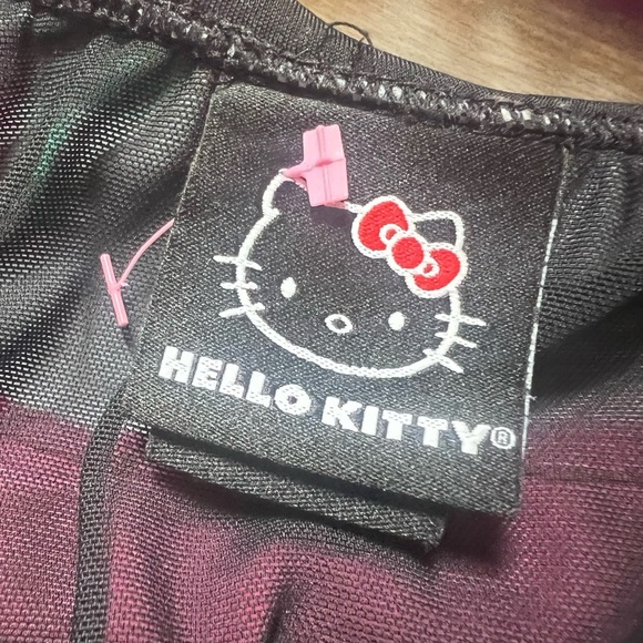 Torrid x Hello Kitty Black and Pink Floral Underwire Strapless One Piece Suit. 1 - Picture 8 of 14